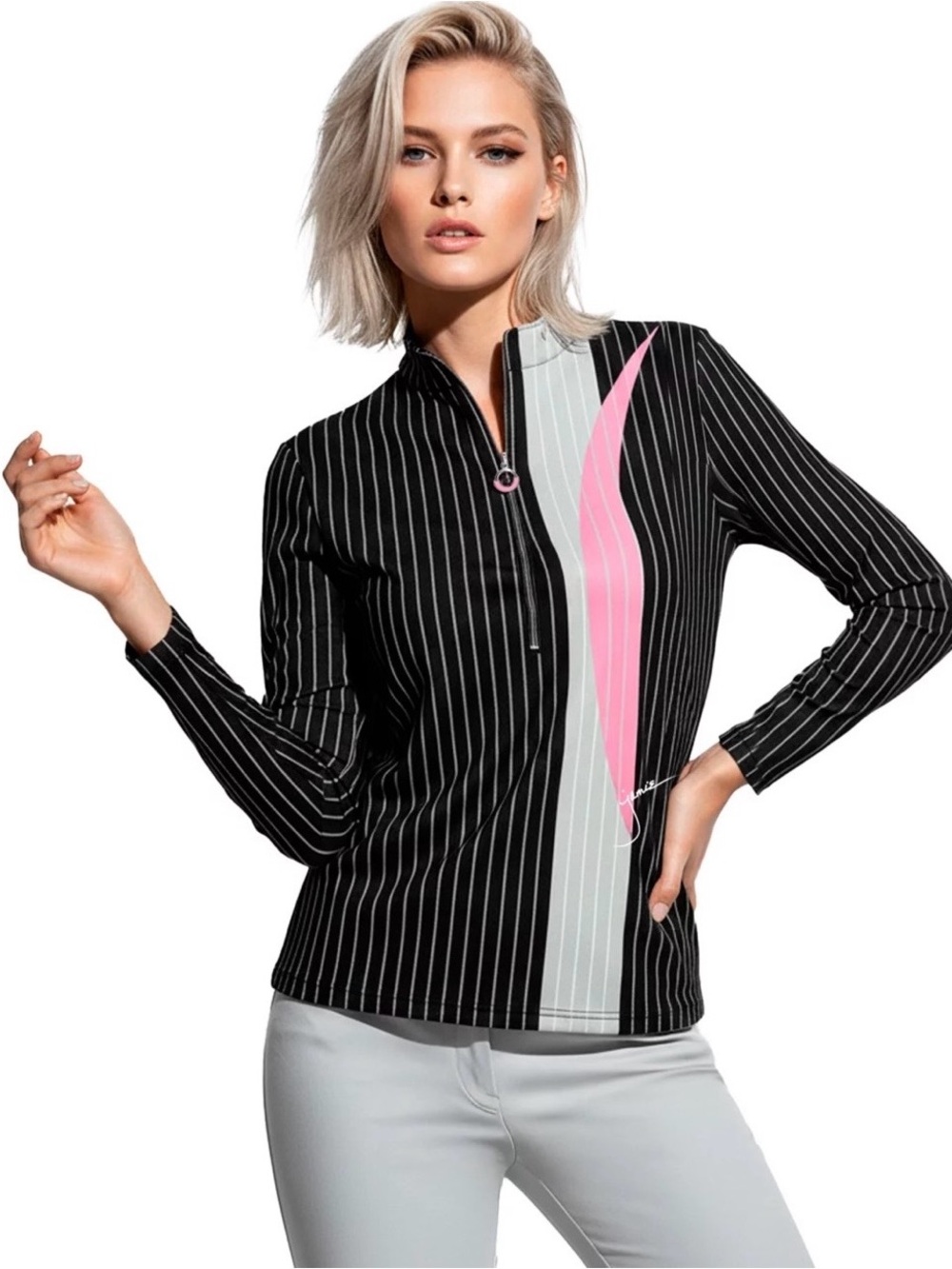 New Jamie Sadock Women's Slinky Sunsense Long Sleeve ½ Zip Golf Shirt Small $99